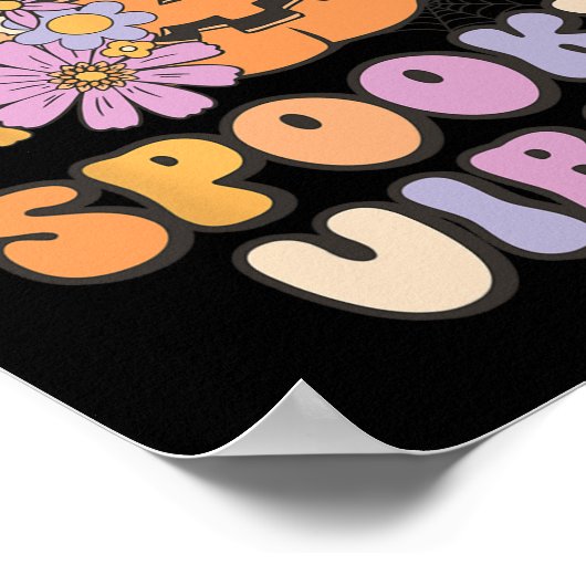 Spooky Vibes Halloween pompoen kostuum Retro Groov Poster (Hoek)