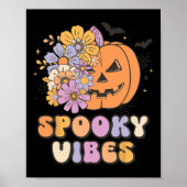 Spooky Vibes Halloween pompoen kostuum Retro Groov Poster (Voorkant)