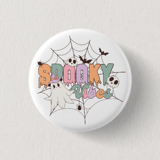 Spooky Vibes Halloween Ronde Button 3,2 Cm (Voorkant)