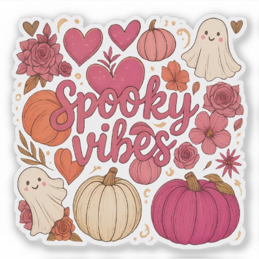 Spooky Vibes - Halloween Sticker (Voorkant)