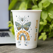 Spooky Vibes Halloween symbolen patroon Papieren b Papieren Bekers