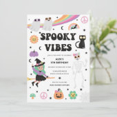 Spooky Vibes Halloween uitnodiging (Staand voorkant)