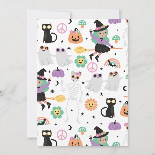 Spooky Vibes Halloween uitnodiging (Achterkant)