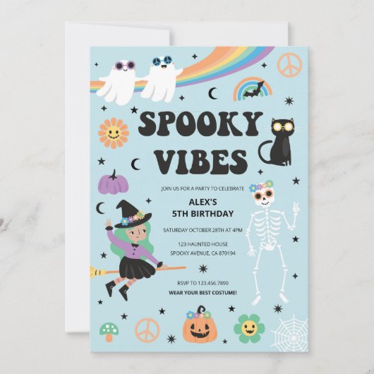 Spooky Vibes Halloween uitnodiging (Voorkant)