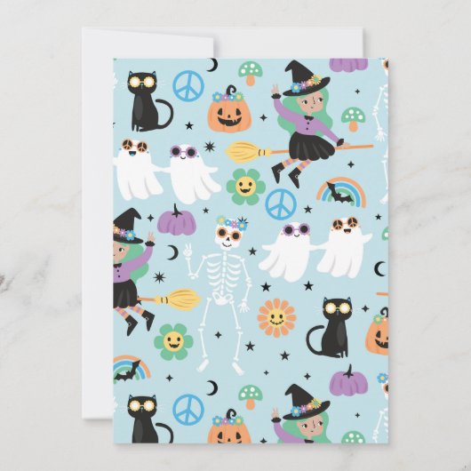 Spooky Vibes Halloween uitnodiging (Achterkant)