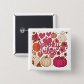 Spooky Vibes - Halloween  Vierkante Button 5,1 Cm (Voorkant /achterkant)