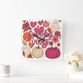 Spooky Vibes - Halloween Vierkante Klok