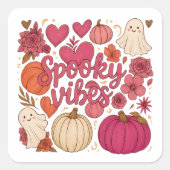 Spooky Vibes - Halloween  Vierkante Sticker (Voorkant)