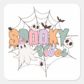 Spooky Vibes Halloween Vierkante Sticker (Voorkant)