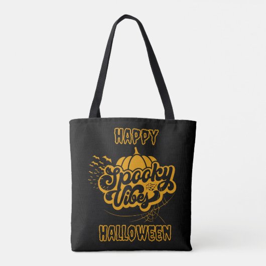 Spooky Vibes Happy Hallowen Tote Bag (Achterkant)