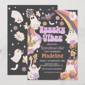 Spooky Vibes Hippie Halloween Party Kaart (Voorkant / Achterkant)