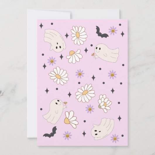 Spooky Vibes Hippie Halloween Party Kaart (Achterkant)