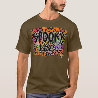 Spooky Vibes Leopard Halloween T-shirt