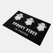 Spooky Vibes Leuke Cartoon Geesten Zwart Halloween Deurmat (Schuin)