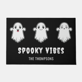 Spooky Vibes Leuke Cartoon Geesten Zwart Halloween Deurmat