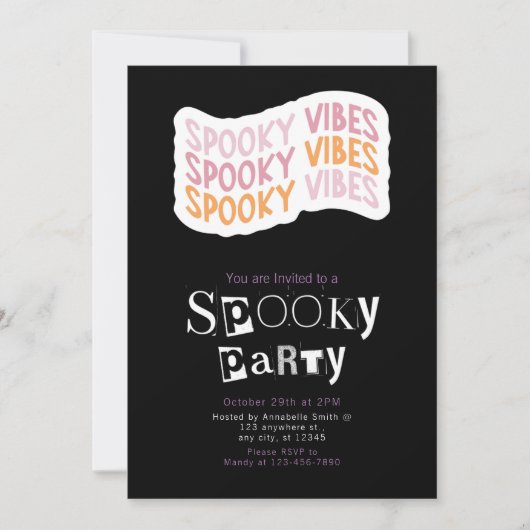 Spooky vibes moderne minimalistische Halloween Kaart (Voorkant)