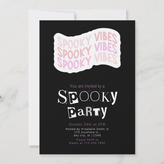 Spooky vibes moderne minimalistische Halloween Kaart (Voorkant)