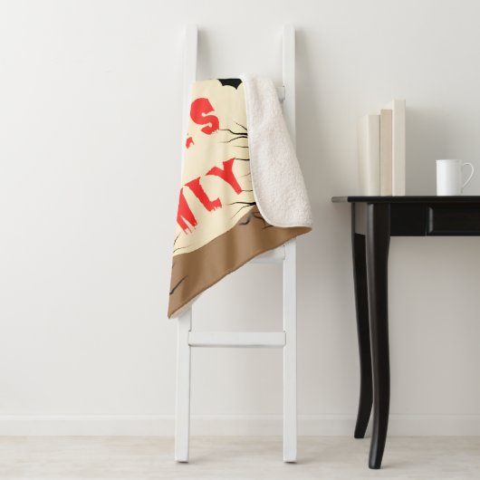 Spooky Vibes Only Halloween Bat en Bloedspetter Sherpa Deken (In situ)