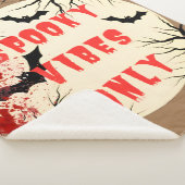 Spooky Vibes Only Halloween Bat en Bloedspetter Sherpa Deken (3/4)