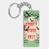 Spooky Vibes Only Halloween Bat en Bloedspetter Sleutelhanger (Voorkant Links)