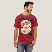 Spooky Vibes Only Halloween Bat en Bloedspetter T-shirt (Voorkant volledig)