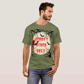 Spooky Vibes Only Halloween Bat en Bloedspetter T-shirt (Voorkant volledig)