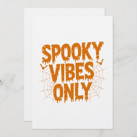 Spooky Vibes Only Halloween Kaart (Voorkant / Achterkant)
