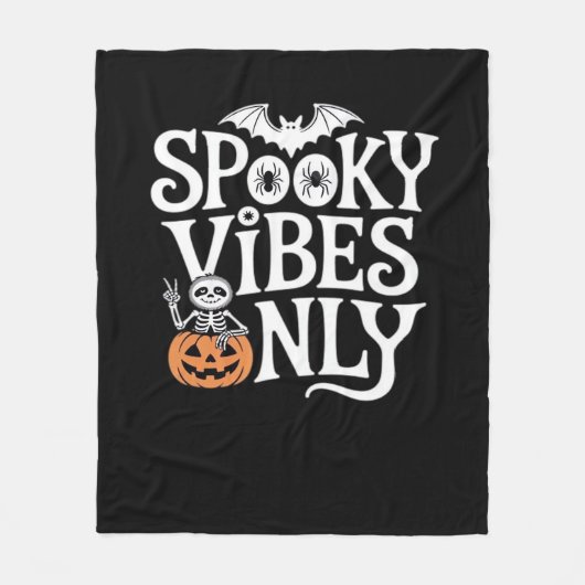 Spooky Vibes Only Halloween Luiaard Oversized T-Sh Fleece Deken (Voorkant)