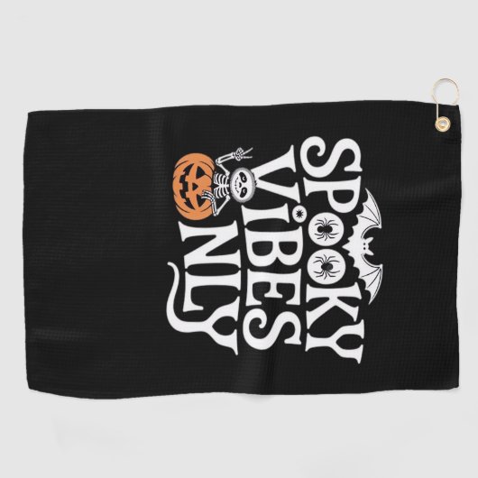 Spooky Vibes Only Halloween Luiaard Oversized T-sh Golfhanddoek (Horizontaal)