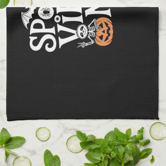 Spooky Vibes Only Halloween Luiaard Oversized T-sh Theedoek (Gevouwen)