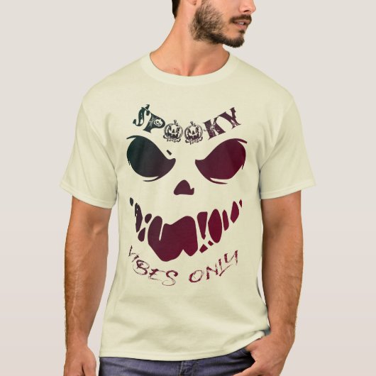 Spooky Vibes Only-Halloween Monster  T-shirt (Voorkant)