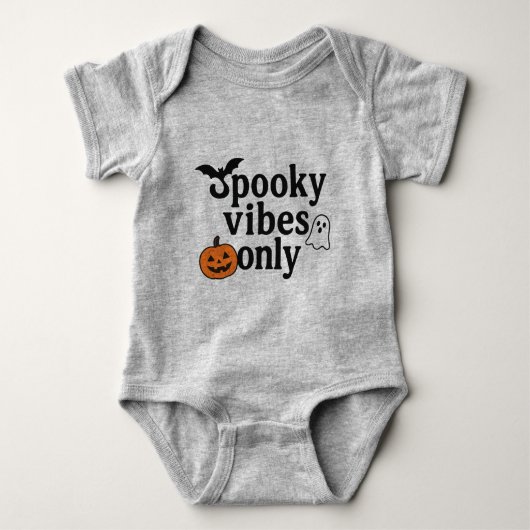 Spooky Vibes Only 🎃 | Halloween Sticker Design Romper (Voorkant)