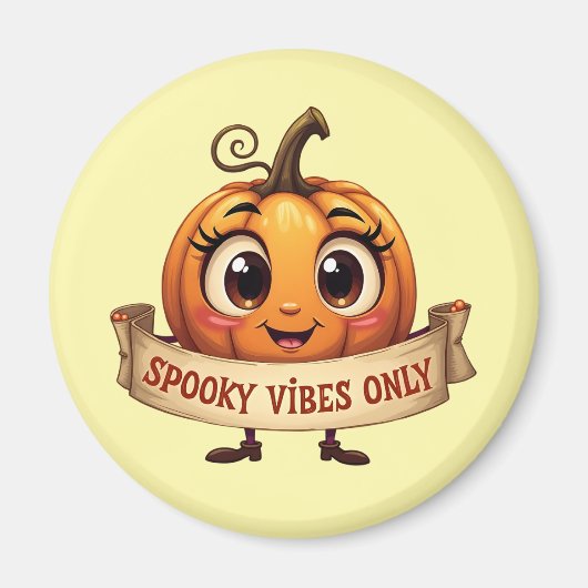 "Spooky Vibes Only" Pumpkin Magnet (Voorkant)