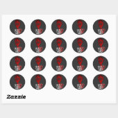Spooky Vibes Only Red Smoke Skull Halloween Ronde Sticker (Vel)