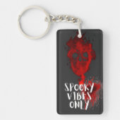 Spooky Vibes Only Red Smoke Skull Halloween Sleutelhanger (Voorkant)