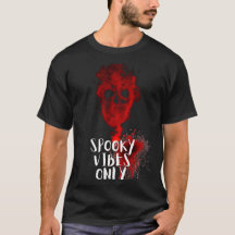 Spooky Vibes Only Red Smoke Skull Halloween T-shir