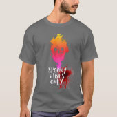 Spooky Vibes Only Red Smoke Skull Halloween T-shir T-shirt (Voorkant)