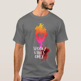Spooky Vibes Only Red Smoke Skull Halloween T-shir T-shirt