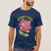 Spooky Vibes only Skateboarding Skeleton Halloween T-shirt (Voorkant)