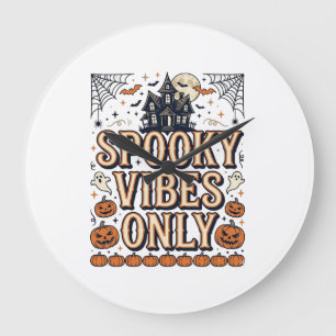Spooky Vibes Only Vintage Halloween Shirt Design_1 Grote Klok