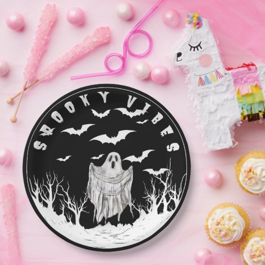 Spooky Vibes Papieren Bordje (Feest)