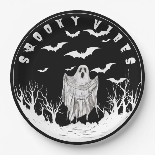 Spooky Vibes Papieren Bordje (Voorkant)
