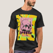 Spooky Vibes – Pink Skull Aesthetic Design T-shirt (Voorkant)