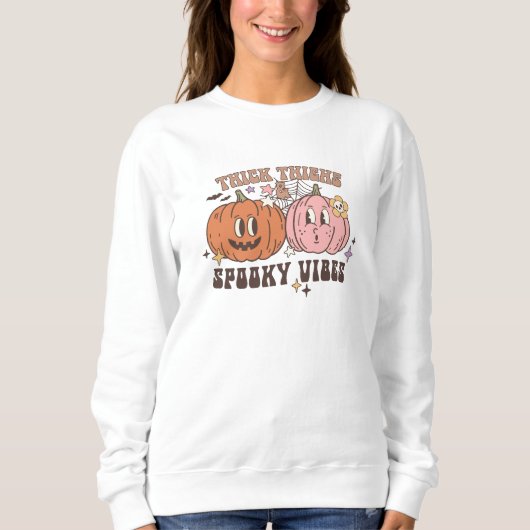 Spooky vibes Pompoenen Halloween Sweatshirt (Voorkant)