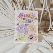 Spooky Vibes Preppy Halloween Verjaardag Uitnodigi Kaart