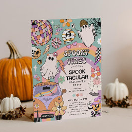 Spooky Vibes Retro Fun Halloween Party Kaart