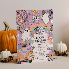 Spooky Vibes Retro Fun Halloween Party Kaart