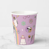 Spooky Vibes Retro Fun Halloween Party Papieren Bekers (Links)