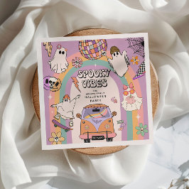 Spooky Vibes Retro Fun Halloween Party Servet