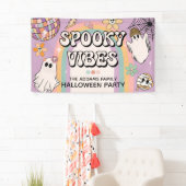 Spooky Vibes Retro Fun Halloween Party Spandoek (Insitu)